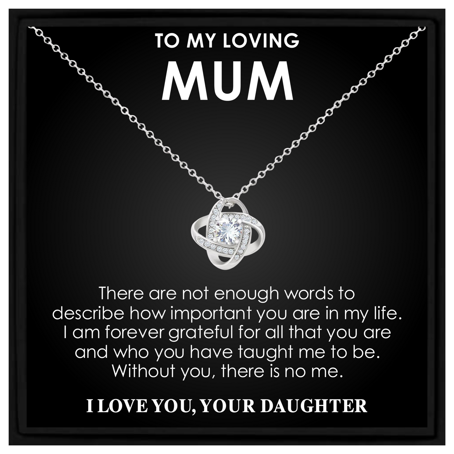 Mum Necklace from Daughter – Gift for Mum Birthday Christmas Mother’s Day Just Because