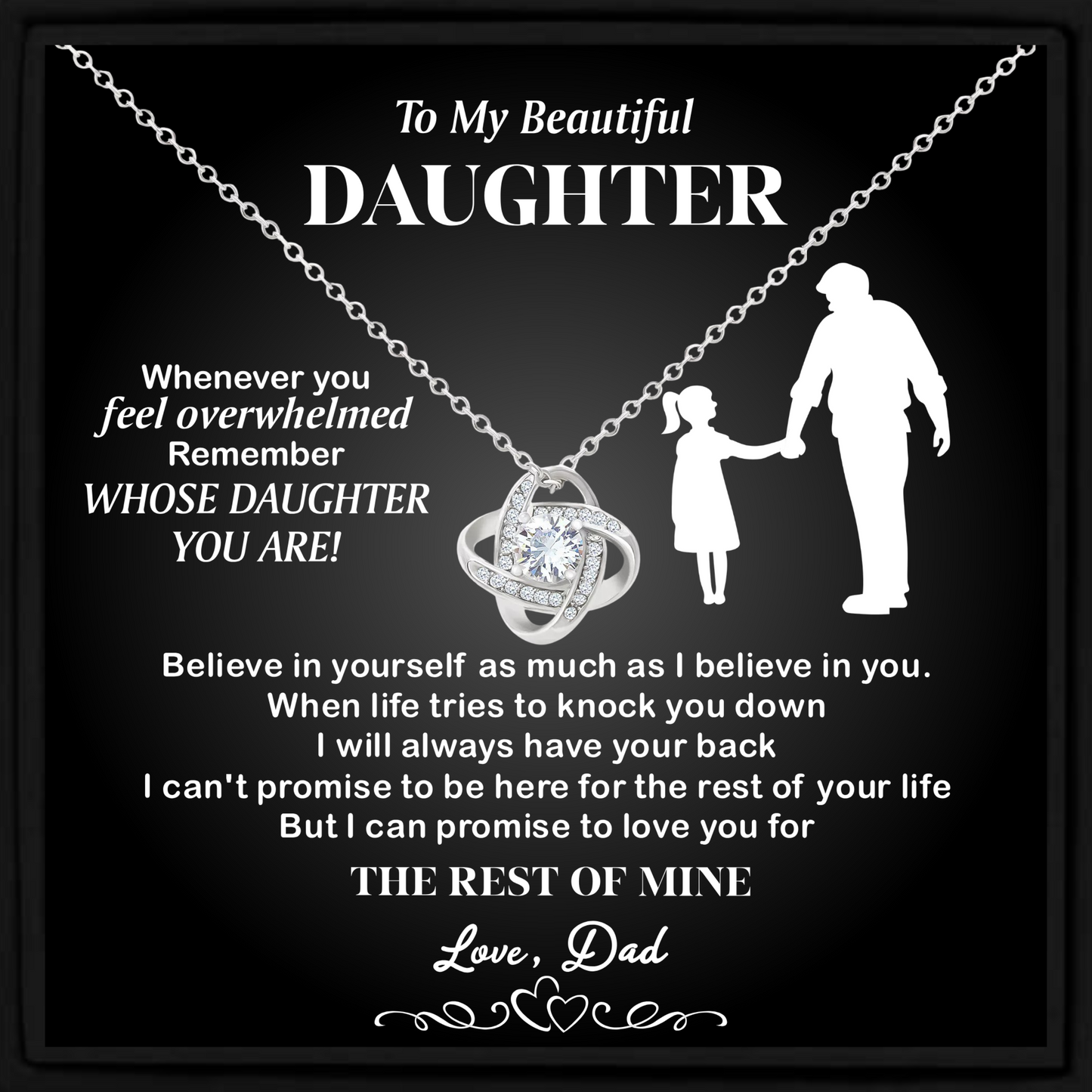Daughter Gift from Dad – Sentimental Necklace with Message Card