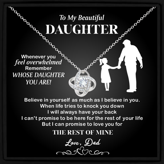 Daughter Gift from Dad – Sentimental Necklace with Message Card