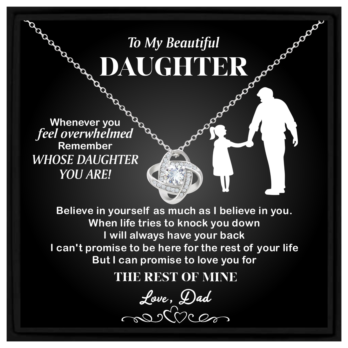 Daughter Gift from Dad – Sentimental Necklace with Message Card
