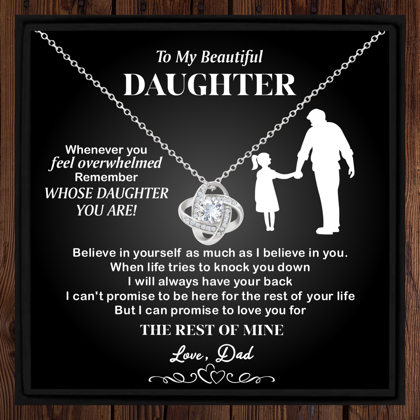 Daughter Gift from Dad – Sentimental Necklace with Message Card