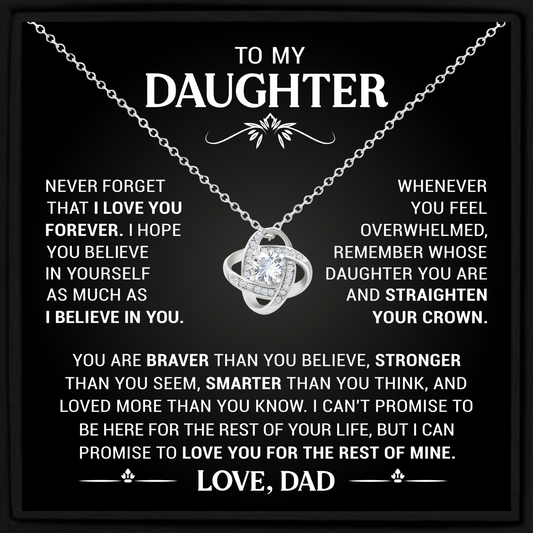 Daughter Gift from Dad – Sentimental Necklace with Message Card for Birthday or Christmas