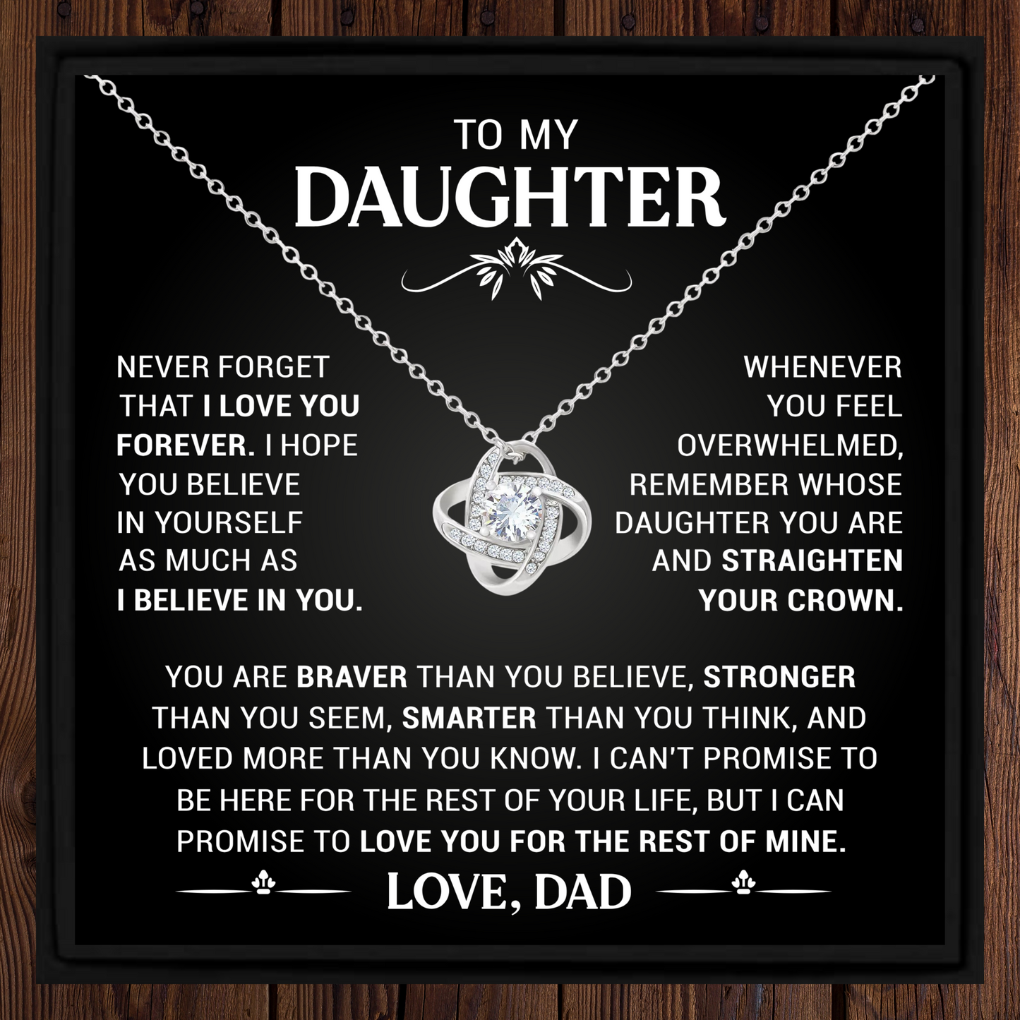 Daughter Gift from Dad – Sentimental Necklace with Message Card for Birthday or Christmas