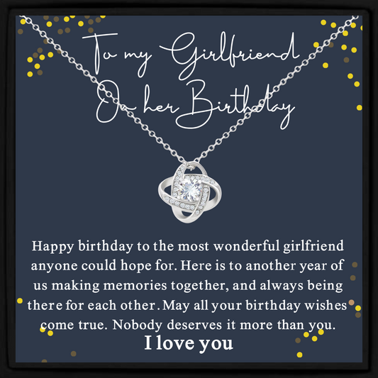 Romantic Birthday Gift for Girlfriend Necklace with Message Card and Gift Box