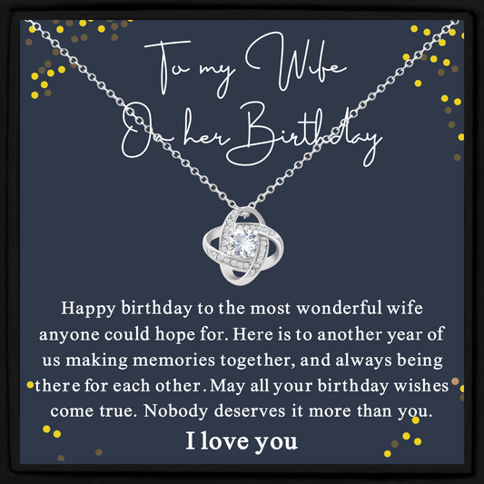 Wife Birthday Gift Necklace with Message Card – Romantic Jewellery in Gift Box