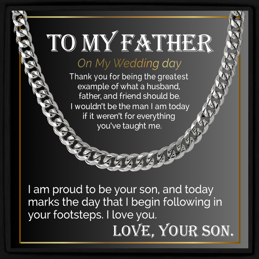 Father of the Groom Wedding Day Gift from Son – Sentimental Dad Necklace Keepsake