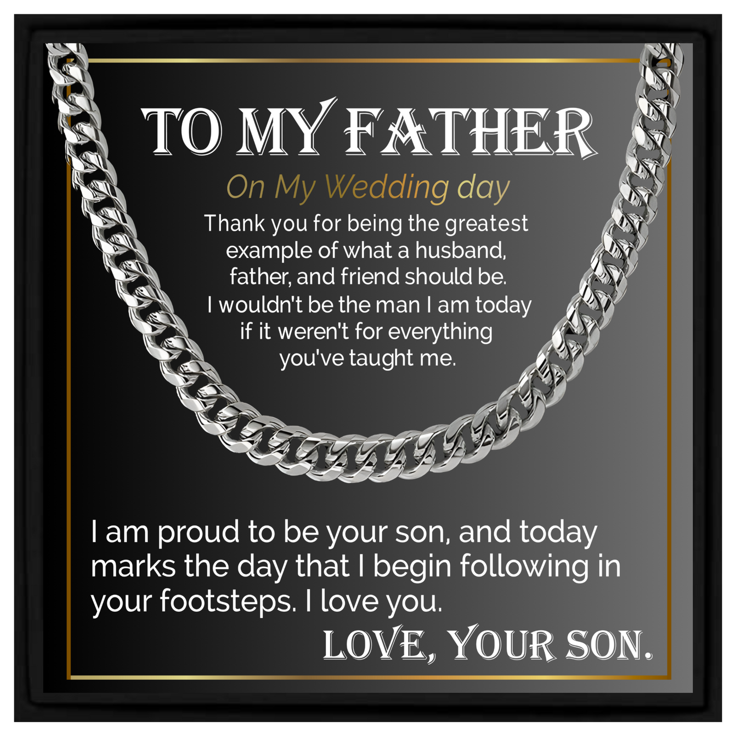 Father of the Groom Wedding Day Gift from Son – Sentimental Dad Necklace Keepsake