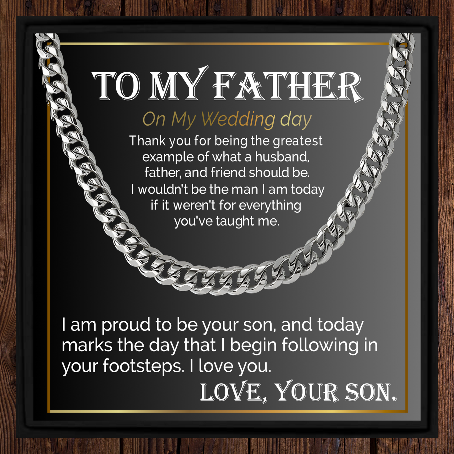 Father of the Groom Wedding Day Gift from Son – Sentimental Dad Necklace Keepsake