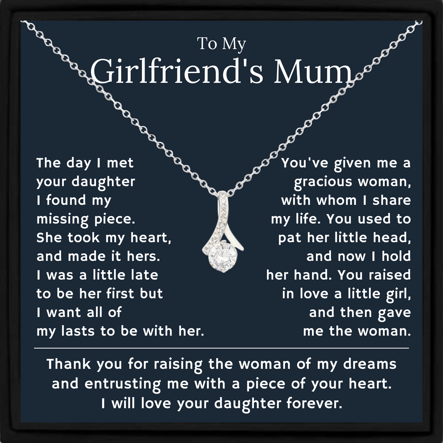 Gift for Girlfriend's Mum – Sentimental Necklace with Message Card & Gift Box