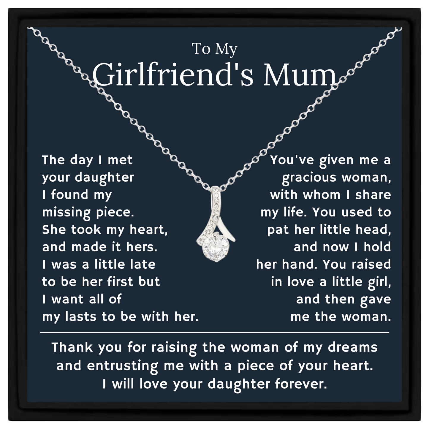 Gift for Girlfriend's Mum – Sentimental Necklace with Message Card & Gift Box