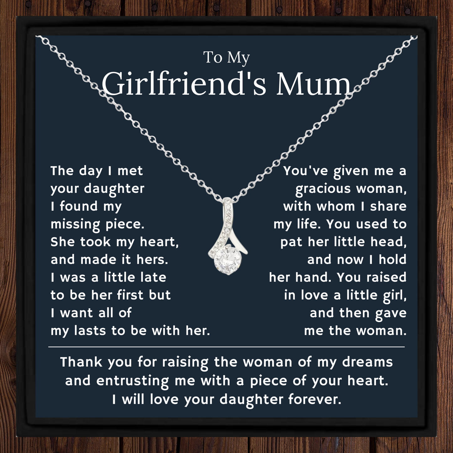 Gift for Girlfriend's Mum – Sentimental Necklace with Message Card & Gift Box