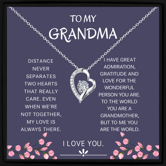 Grandma Gift Necklace – Long Distance Nan Jewellery with Heartfelt Message Card