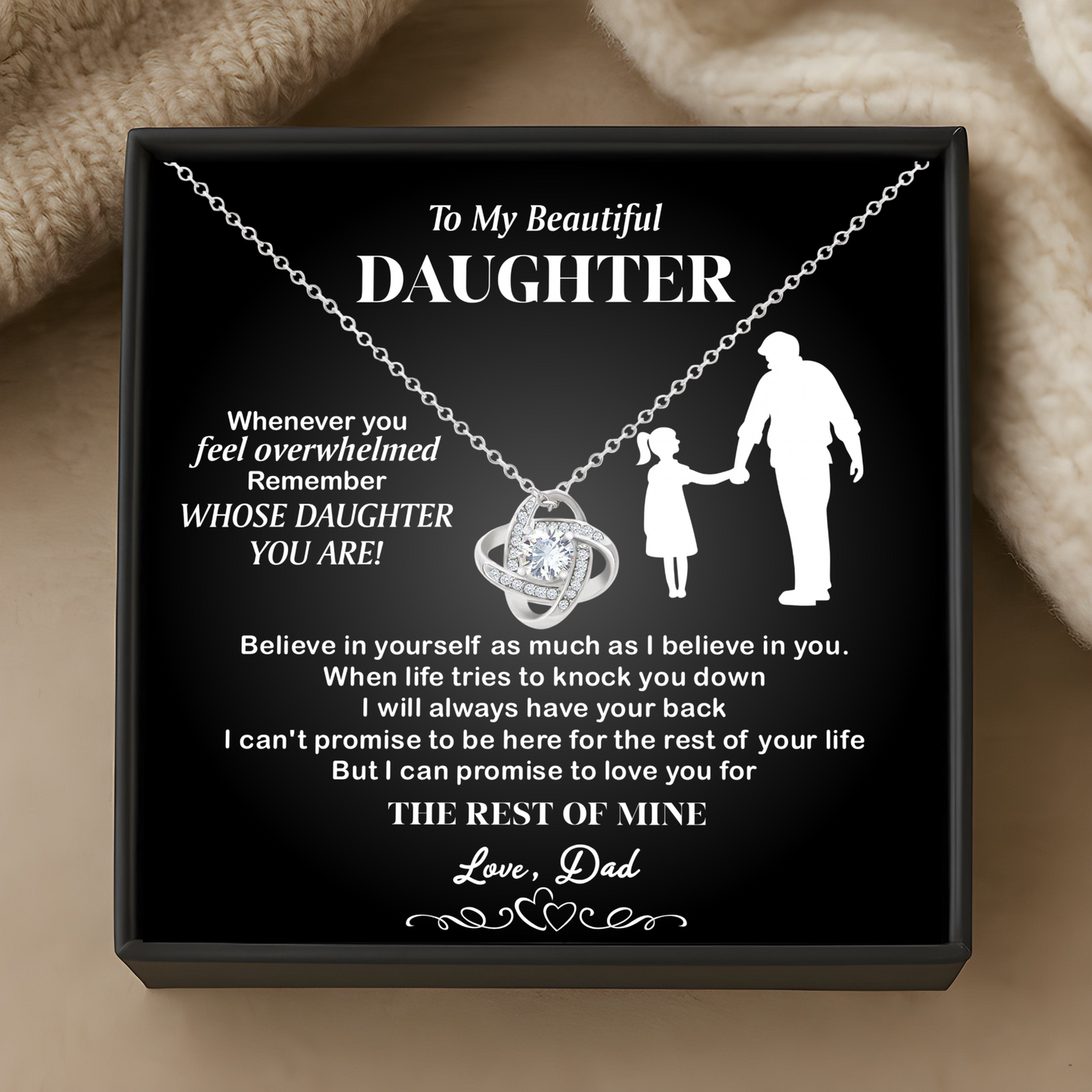 Daughter Gift from Dad – Sentimental Necklace with Message Card
