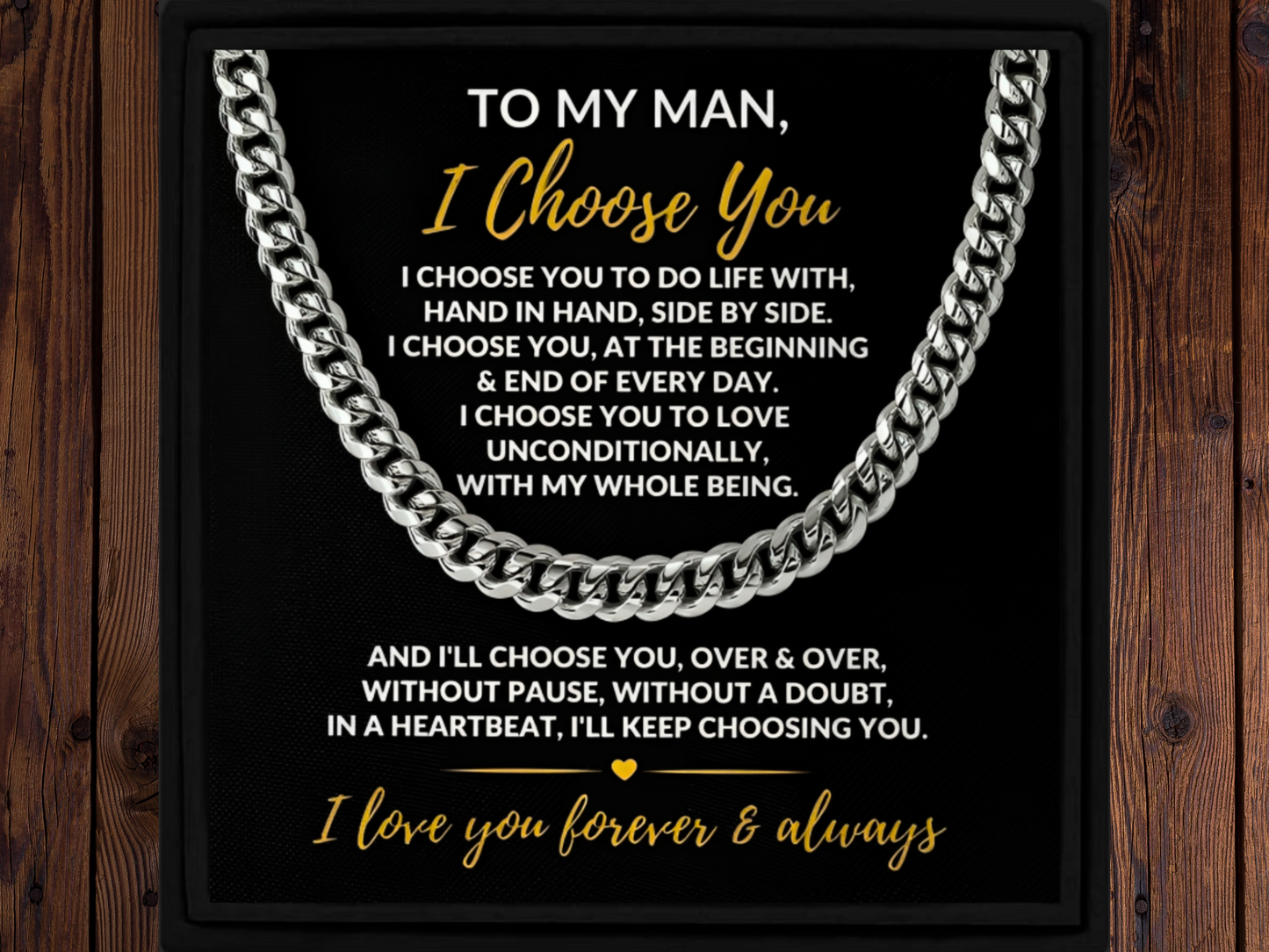 To My Man I Choose You Necklace Gift