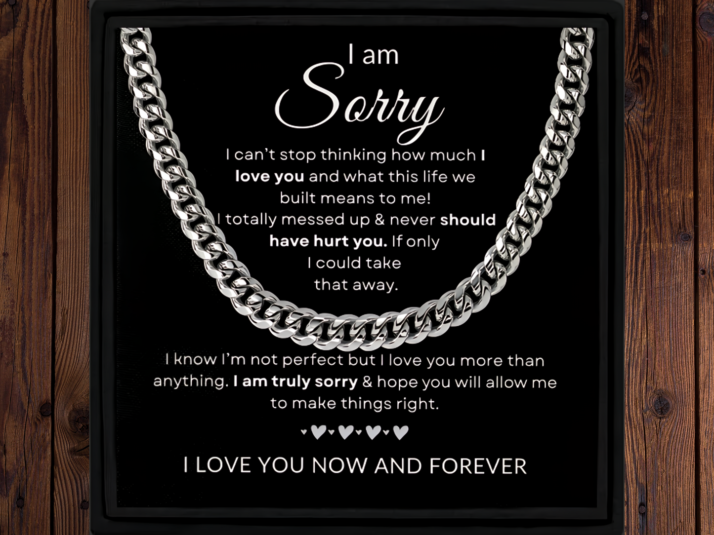 Sorry Necklace for Him Apology Gift For Partner Gift For Him