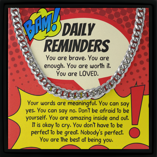 Motivational Gift for Him Daily Reminders Necklace