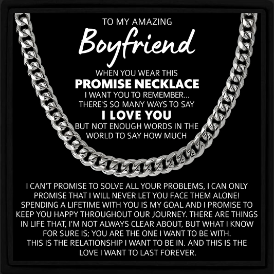 Promise Necklace for Boyfriend Cuban Chain