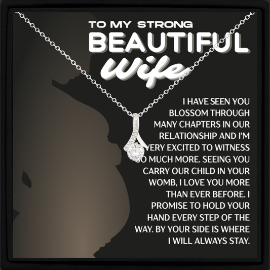 To My Strong Pregnant Wife Necklace Gift