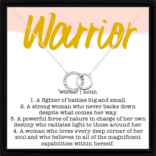 Warrior Necklace Jewellery Pendant with Heartfelt Card Motivational Gift