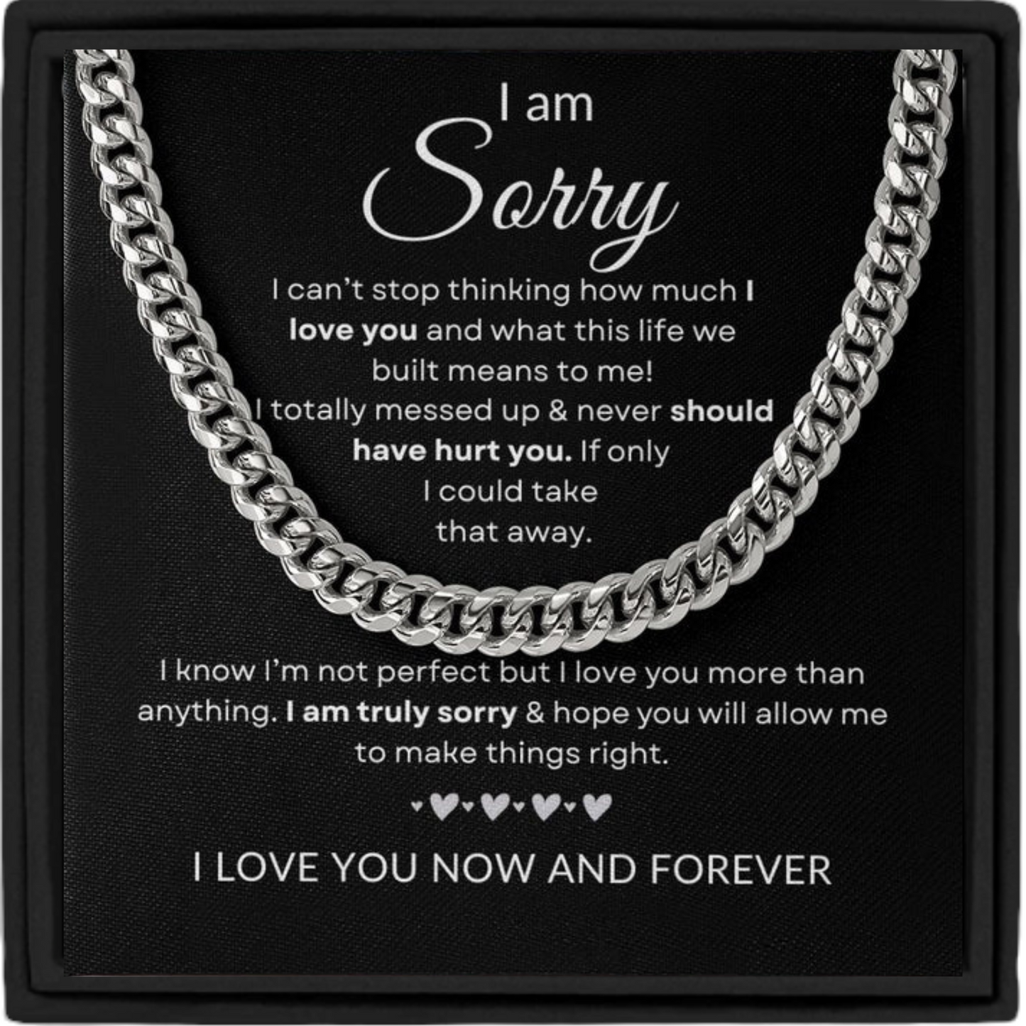 Sorry Necklace for Him Apology Gift For Partner Gift For Him