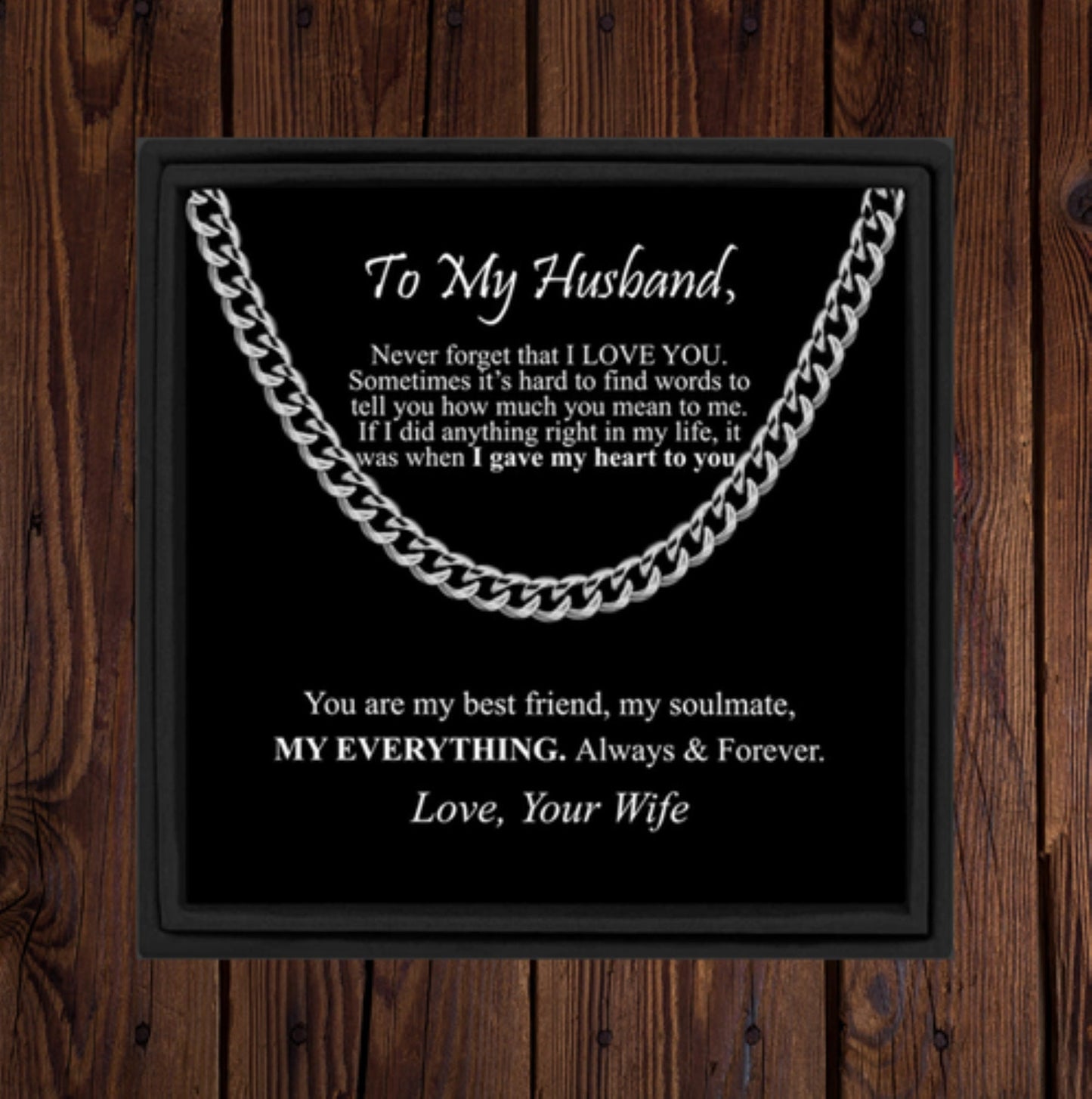 Necklace Gift for My Husband Cuban Chain Gift